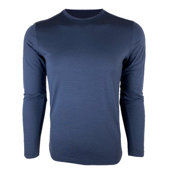 トップス MERINO WOOL LONG SLEEVE T-SHIRT Navy Lightweight Merino Wool Long Sleeve T-Shirt – Y Athletics